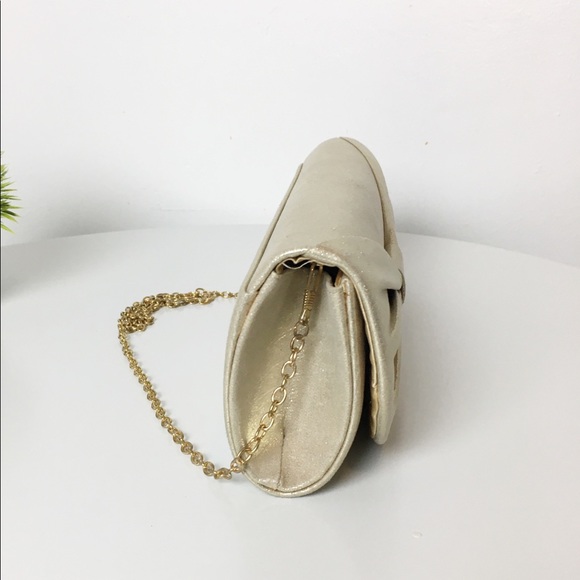 Prom / wedding Elegant bow tie clutch gold fabrics - Picture 3 of 8